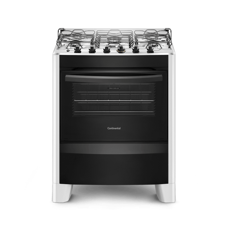 Fogão 5 Bocas Continental Automático Branco com Mesa de Inox (FC5CB) - Bivolt