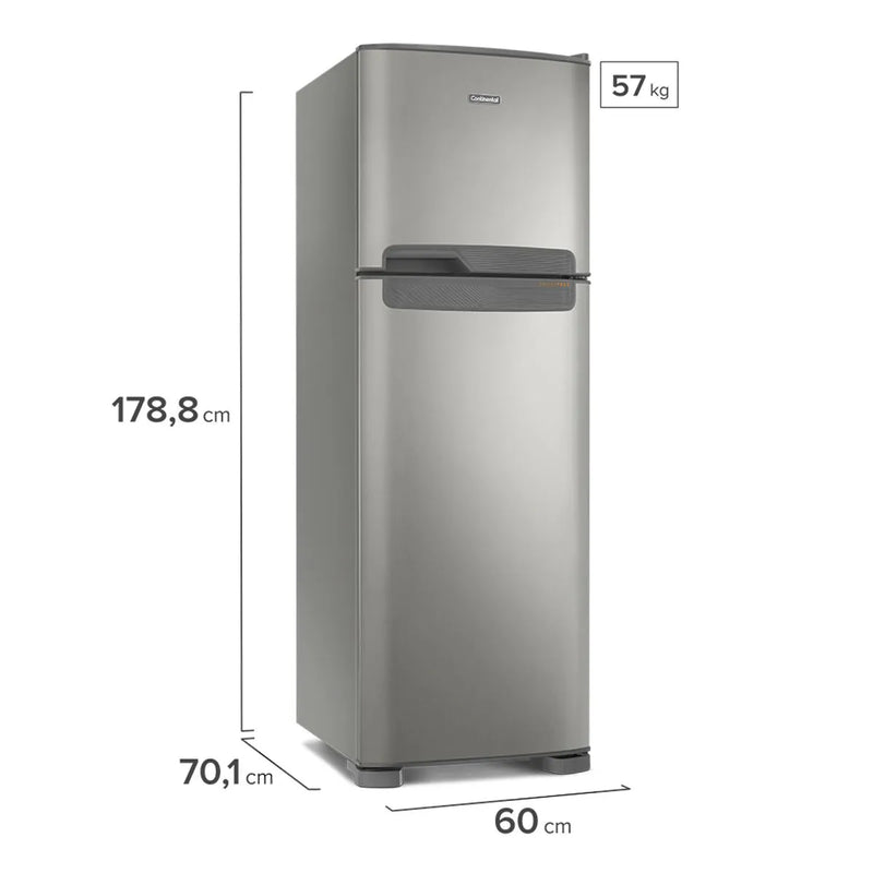 Geladeira/Refrigerador Continental Frost Free Duplex Prata 370 Litros (TC41S)