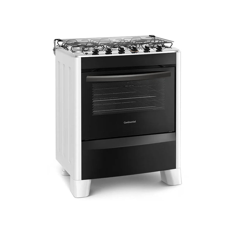 Fogão 5 Bocas Continental Automático Branco com Mesa de Inox (FC5CB) - Bivolt