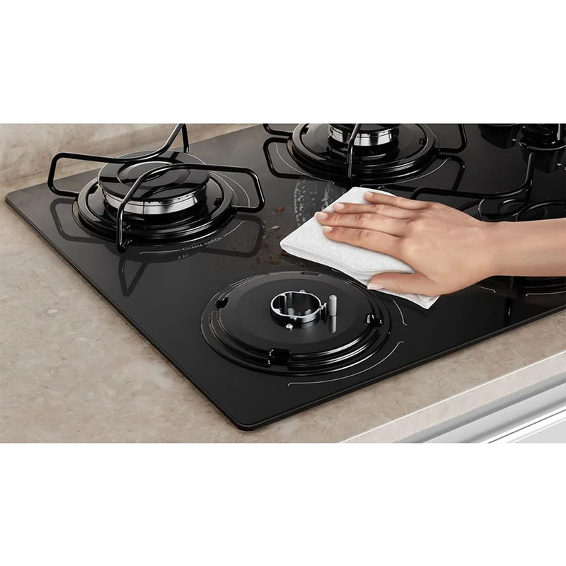 Cooktop 4 Bocas Continental a Gás de Vidro Temperado Preto (KC4GP) - Bivolt