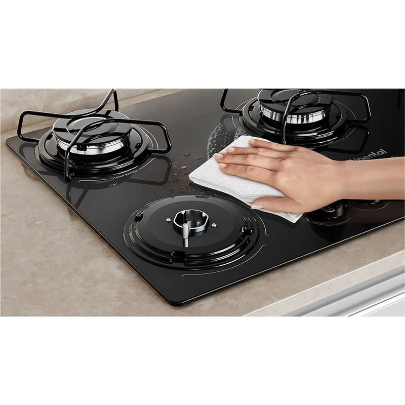 Cooktop 5 Bocas Continental a Gás de Vidro Temperado Preto (KC5GP) - Bivolt