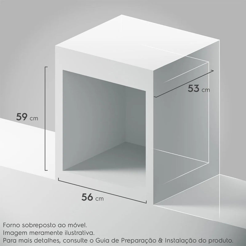 Forno de Embutir a Gás Continental 80L com TOPLimpaFácil (OC8GM)