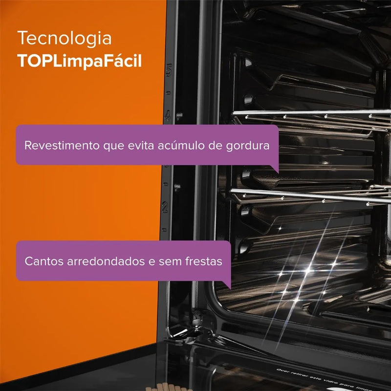 Forno de Embutir a Gás Continental 80L com TOPLimpaFácil (OC8GM)