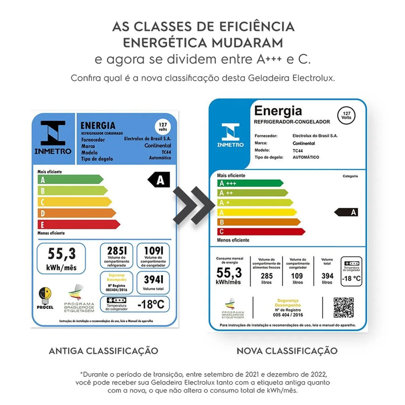 Geladeira/Refrigerador Continental Frost Free Duplex Branca 394 Litros (TC44)