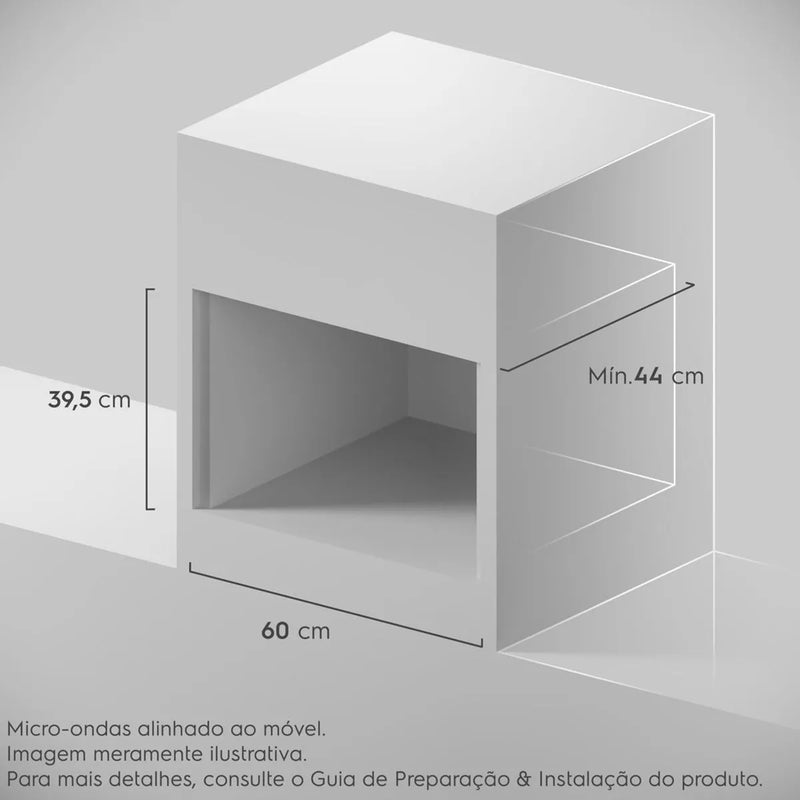 Micro-ondas de Embutir Continental 27L Preto com Função Tira Odor (MC2EP)