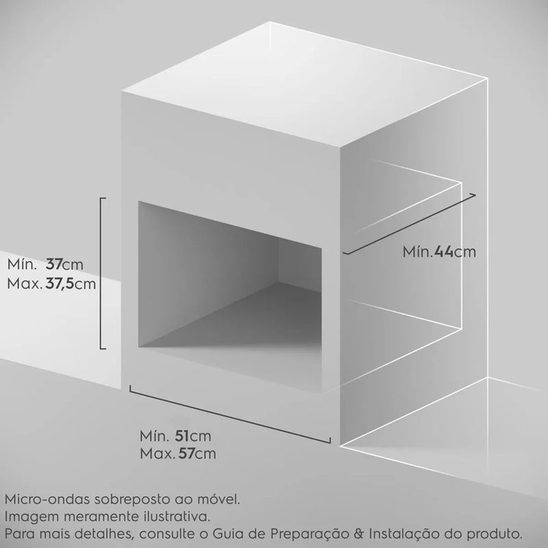 Micro-ondas de Embutir Continental 27L Preto com Função Tira Odor (MC2EP)