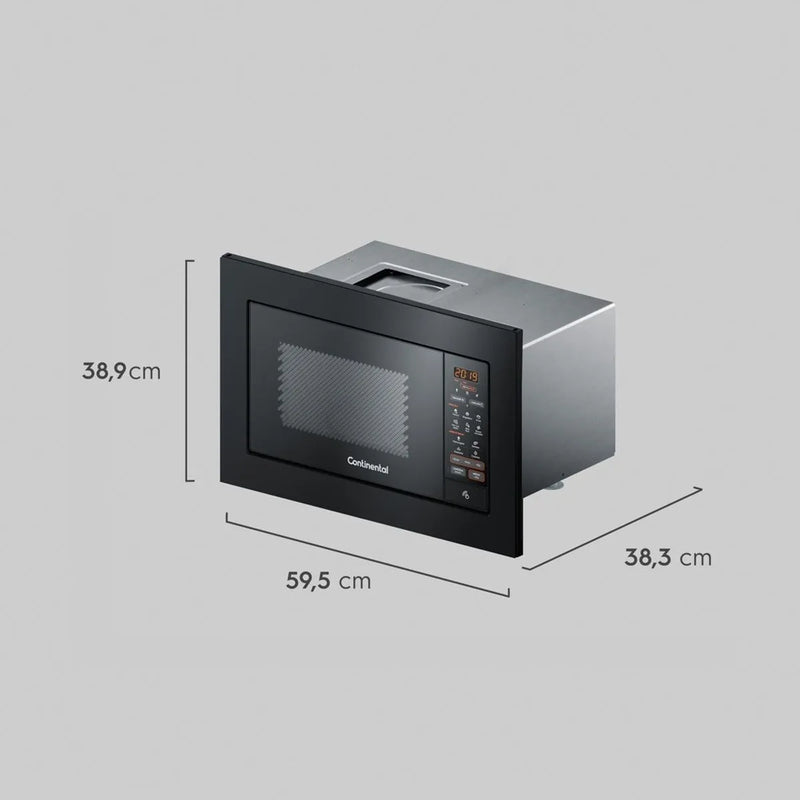 Torre de Cocção com Micro-ondas de Embutir 27L Preto (MC2EP) + Forno de Embutir Elétrico 50L (OC4EM) Continental