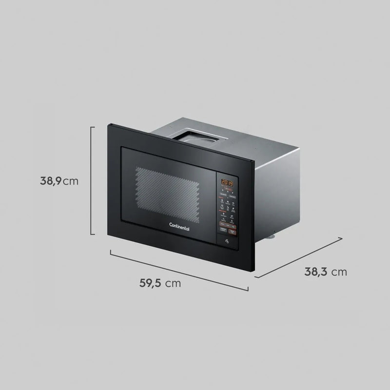 Torre de Cocção com Micro-ondas de Embutir 27L Preto (MC2EP) + Forno de Embutir a Gás 50L (OC4GM) Continental