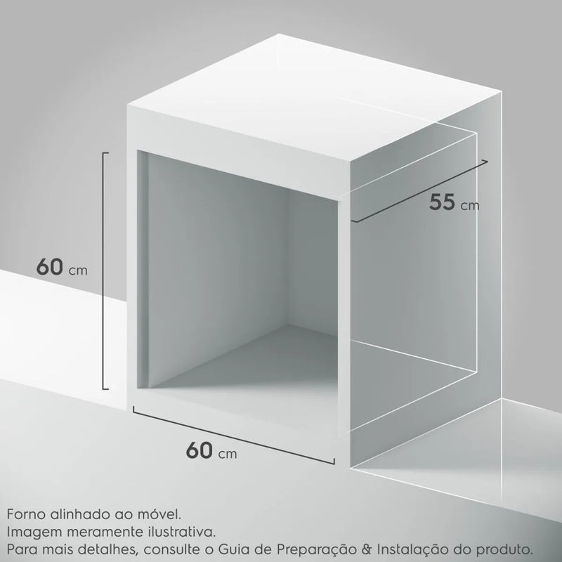 Torre de Cocção com Micro-ondas de Embutir 27L Preto (MC2EP) + Forno de Embutir Elétrico 80L (OC8EM) Continental